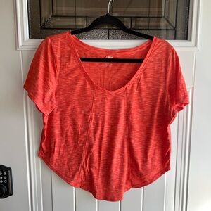 Joy Lab Orange Vneck Crop Top Size Large